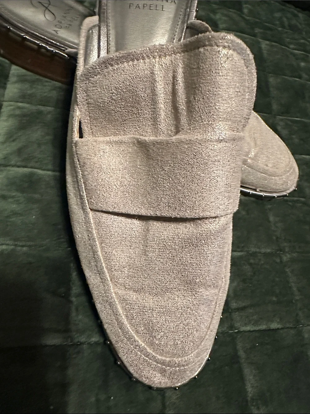 Adrianna Papell Gold Glitter Slip-On Loafers
